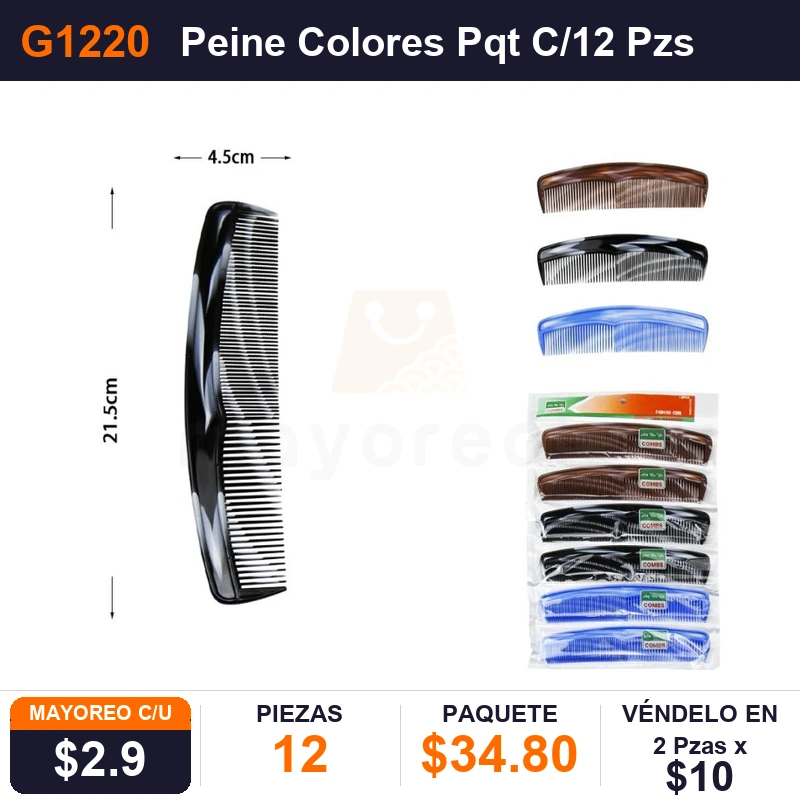 Peine Colores - Pack x12