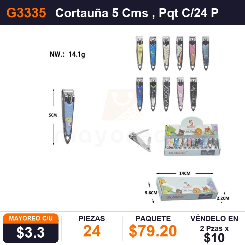 Cortauña 5 Cms - Pack x24