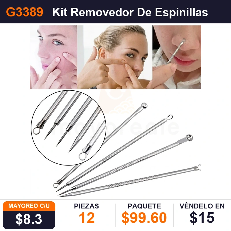 Kit Removedor De Espinillas De Acero - Pack x12