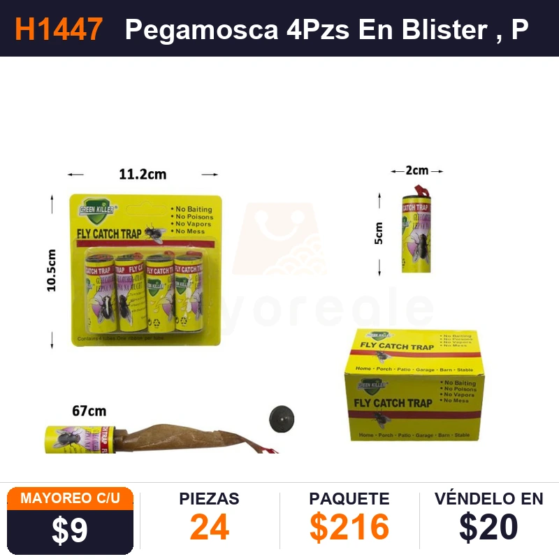Pegamosca 4Pzs En Blister - Pack x24
